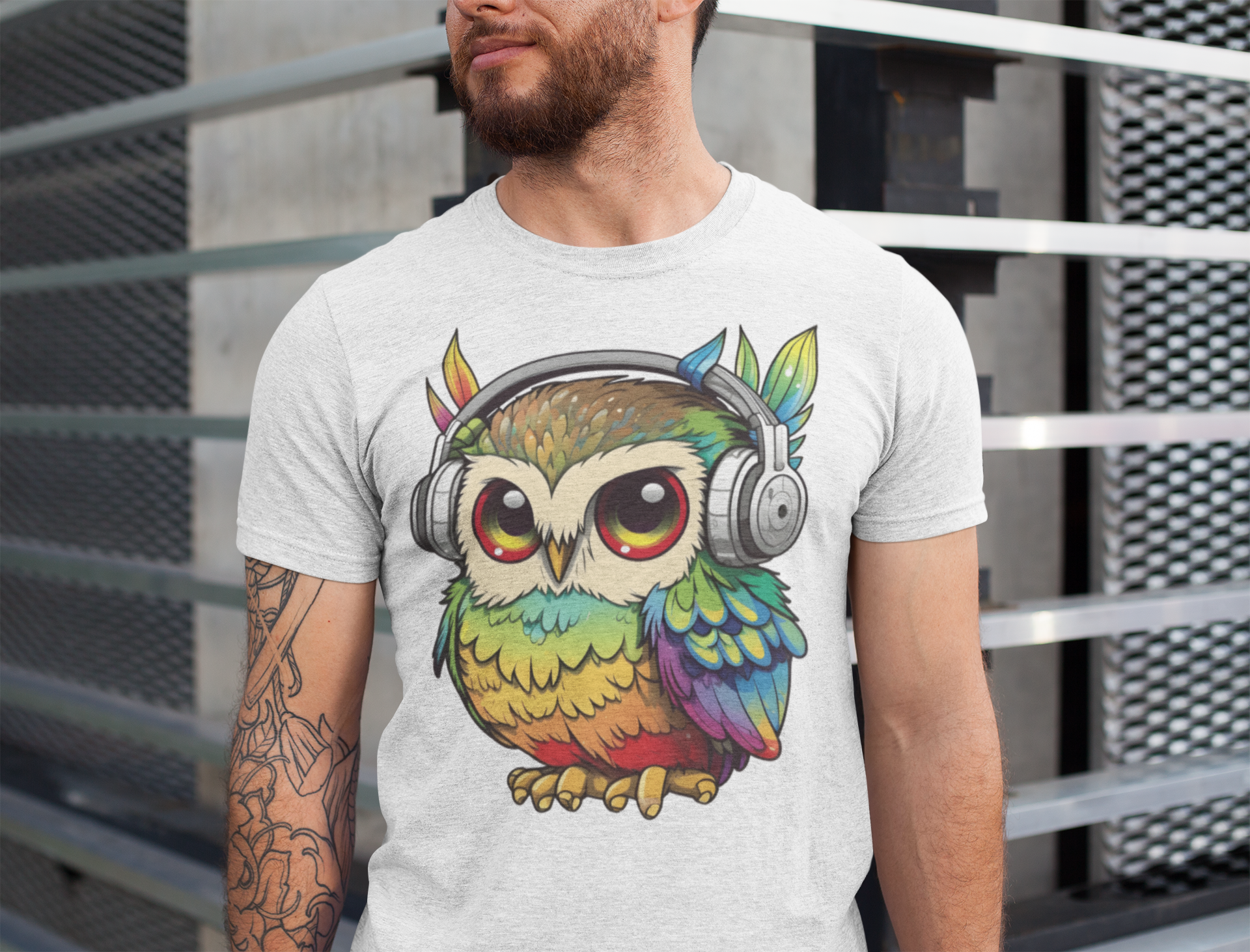 Groove Vibrant Owl Music T-shirt