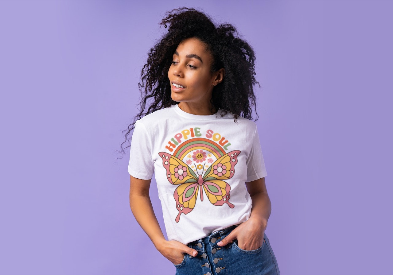 Retro Groovy Hippie T-shirt WHITE
