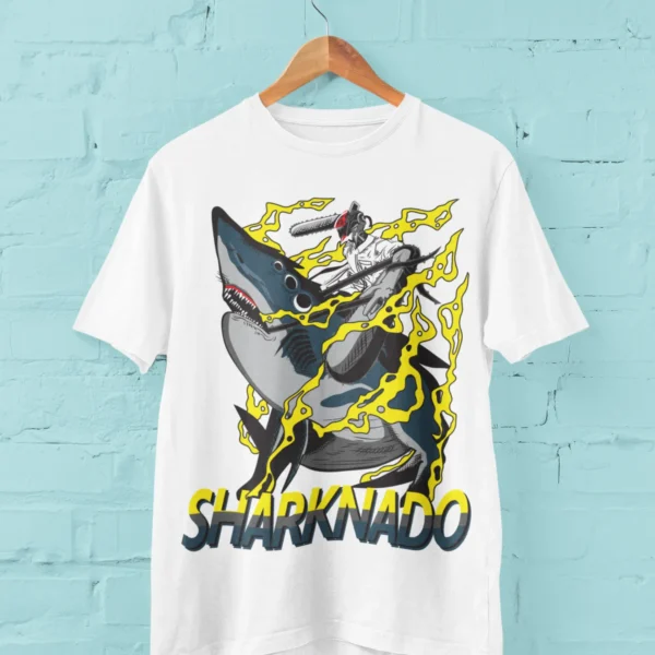 Anime Chainsaw Man Sharknado T-Shirt