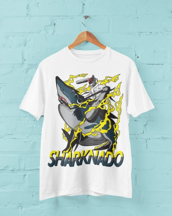 Anime Chainsaw Man Sharknado T-Shirt