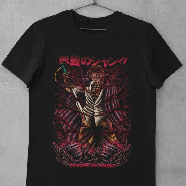 Anime One Piece Akagami No Shanks T-Shirt2