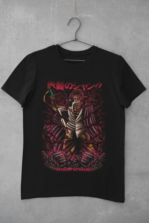 Anime One Piece Akagami No Shanks T-Shirt2