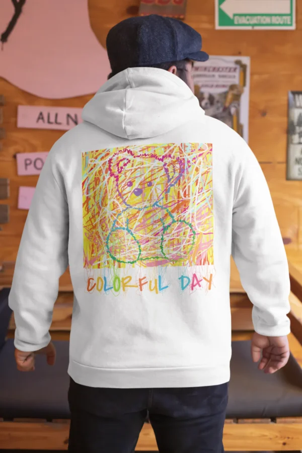 Streetwear Bear Colorful Day Hoodie