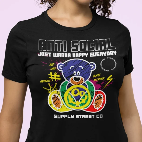 Streetwear Anti Social Bear T-Shirt