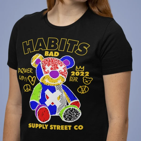 Streetwear Bad Habits Bear T-Shirt