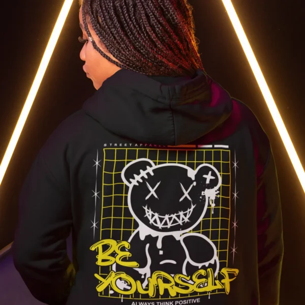 Streetwear Be Yourself Bear Hoodie