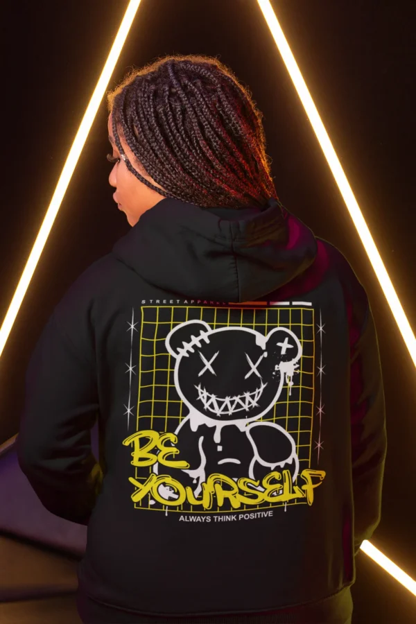 Streetwear Be Yourself Bear Hoodie