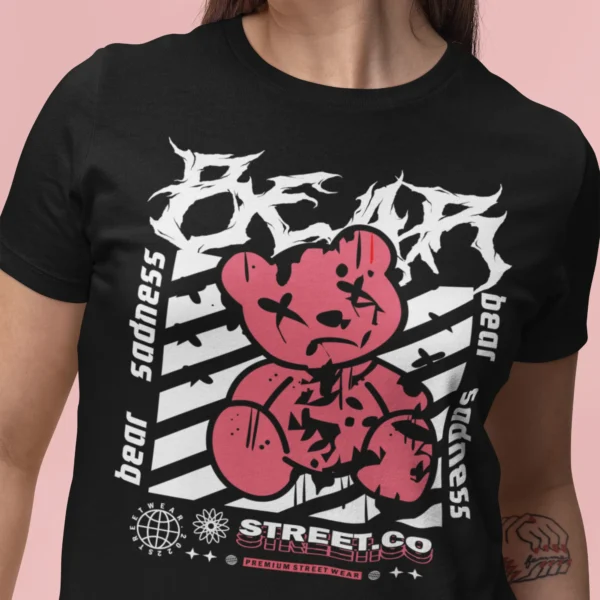 Streetwear Bear Sadness Bear T-Shirt
