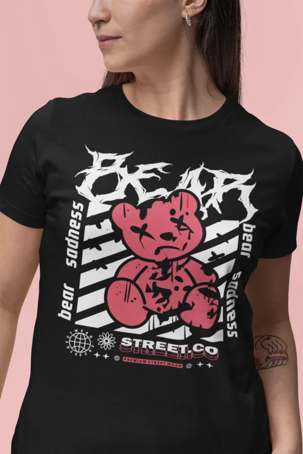 Streetwear Bear Sadness Bear T-Shirt