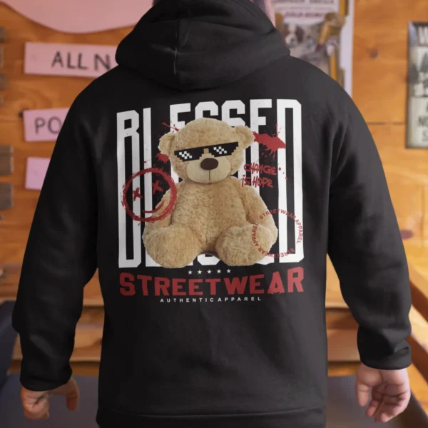 Streetwear Blessed Bear Hoodie