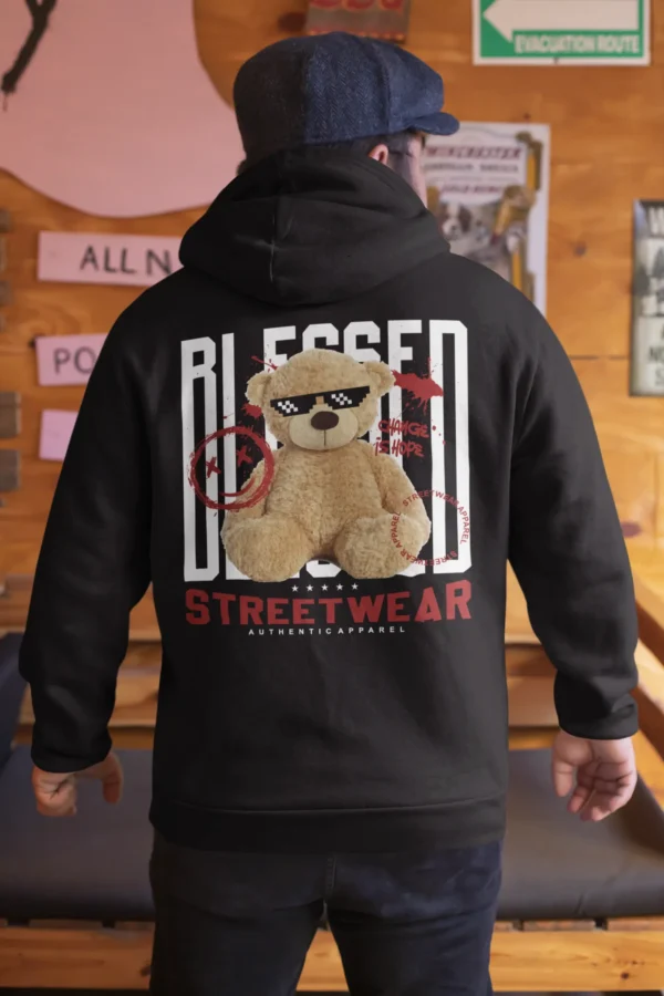Streetwear Blessed Bear Hoodie