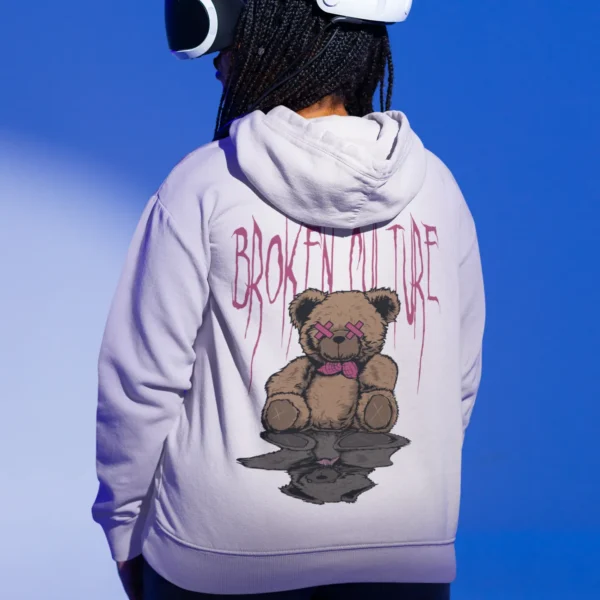 Streetwear Broken Culture Bear Hoodie