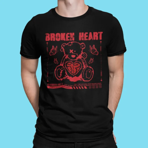 Streetwear Broken Heart Bear T-Shirt