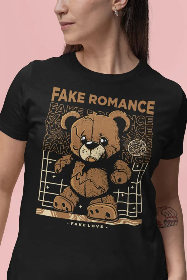 Streetwear Fake Romance Bear T-Shirt