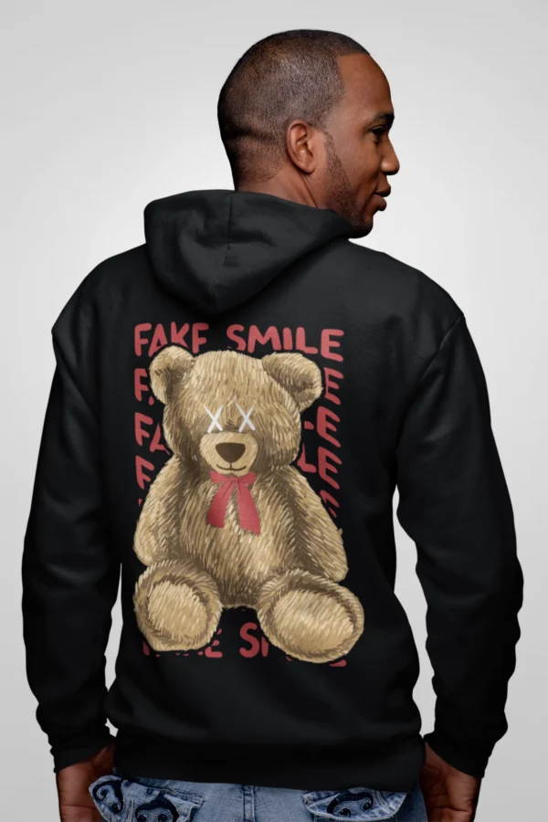 Streetwear Fake Smile Bear Hoodie
