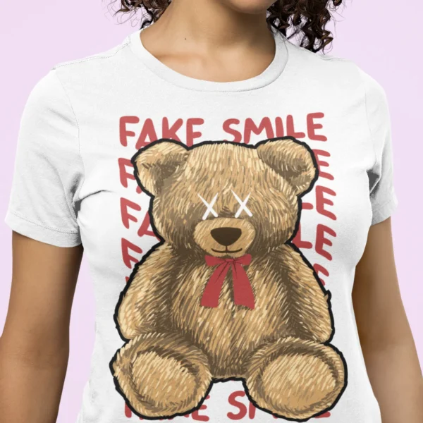Streetwear Fake Smile Bear T-Shirt