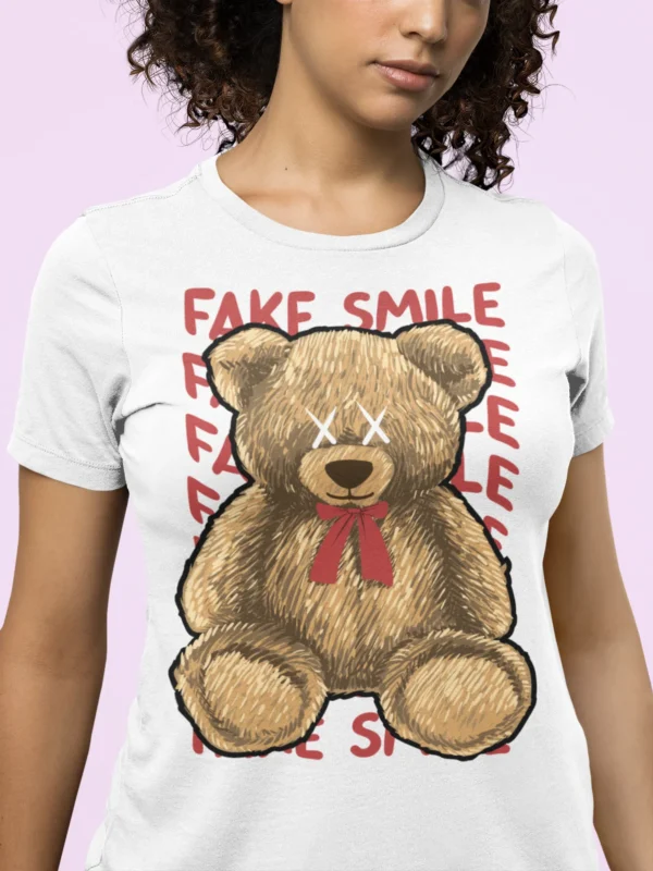 Streetwear Fake Smile Bear T-Shirt