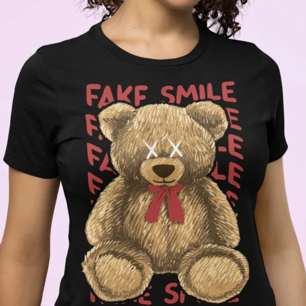 Streetwear Fake Smile Bear T-Shirt