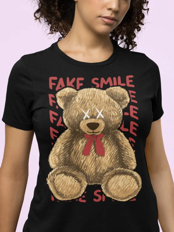 Streetwear Fake Smile Bear T-Shirt