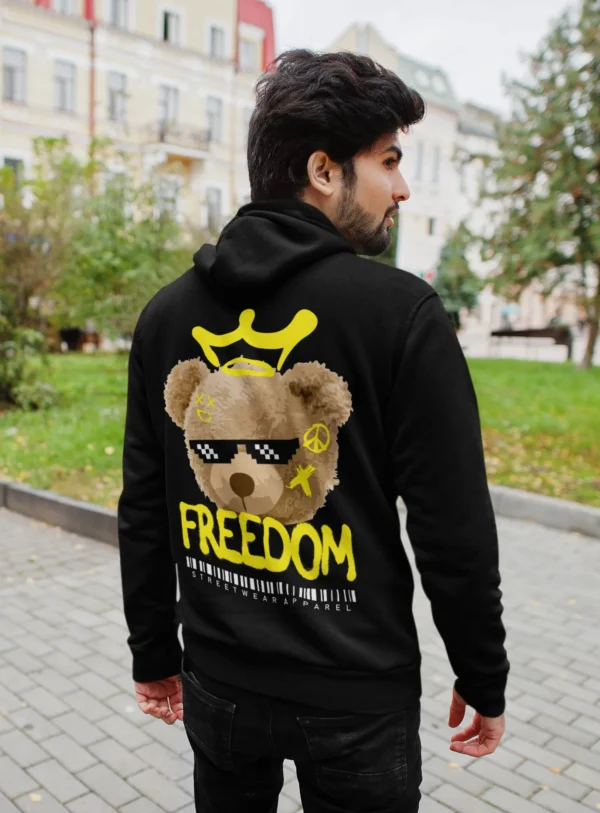 Streetwear Freedom Bear Hoodie