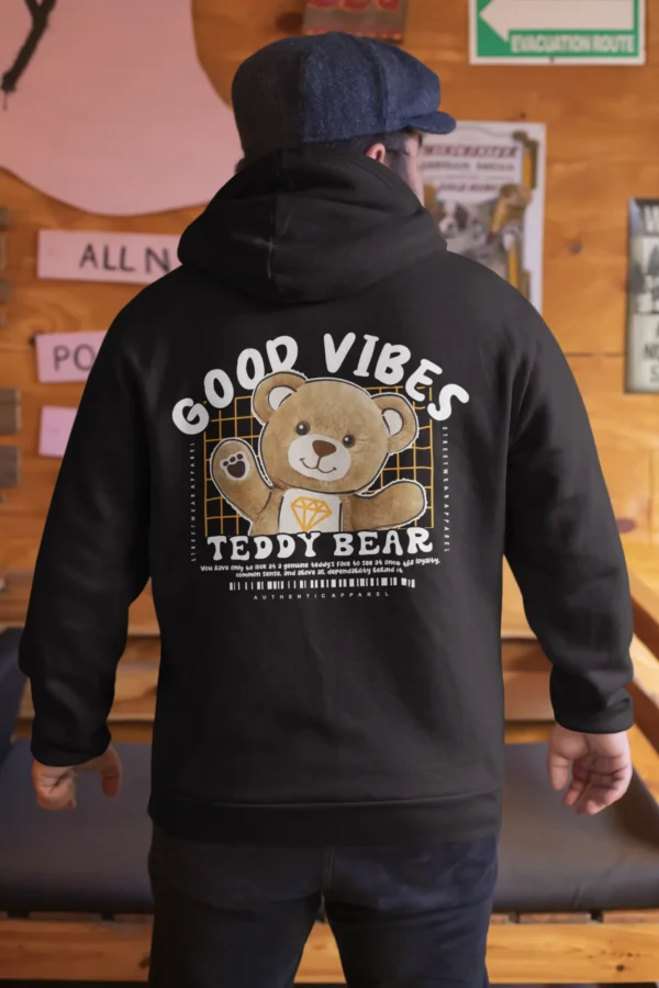 Streetwear Good Vibes Bear Hoodie