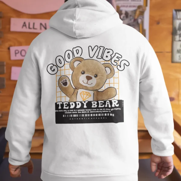 Streetwear Good Vibes Bear Hoodie