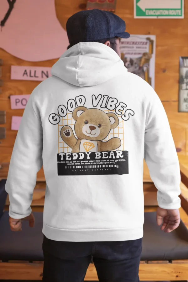 Streetwear Good Vibes Bear Hoodie