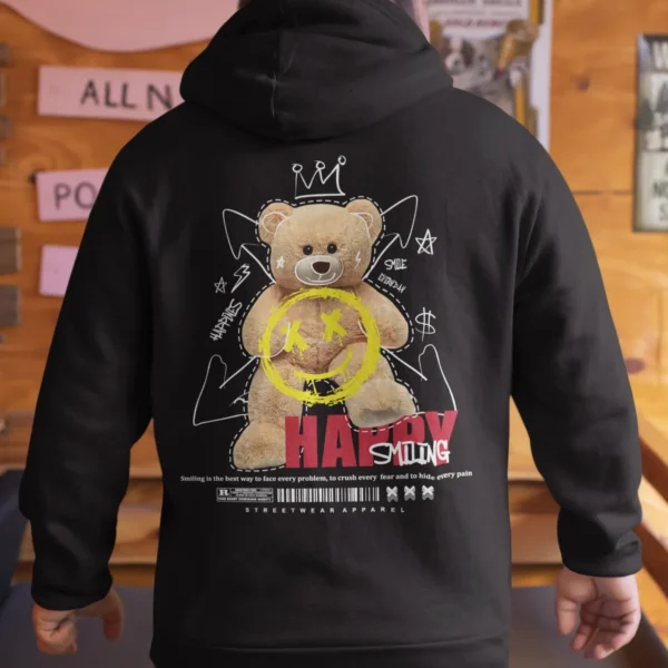 Streetwear Happy Smiling Bear Hoodie