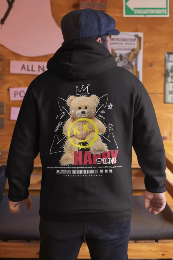 Streetwear Happy Smiling Bear Hoodie