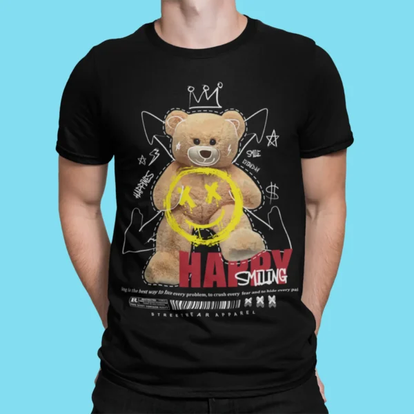 Streetwear Happy Smiling Bear T-Shirt