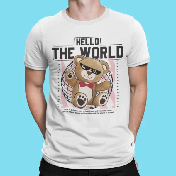 Streetwear Hello The World Bear T-Shirt