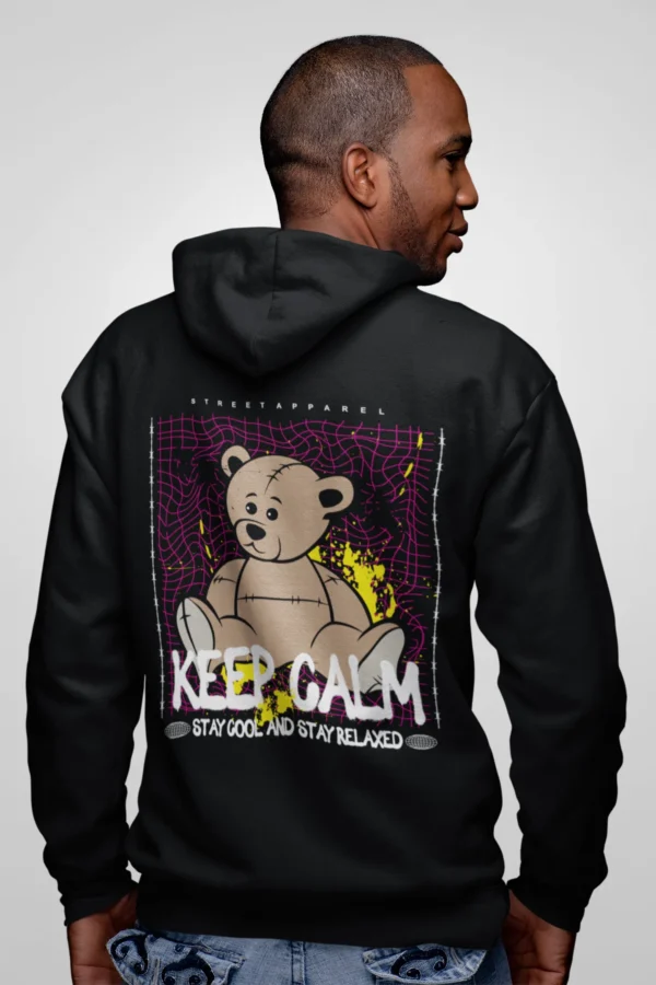 Streetwear Keep Calm Bear Hoodie