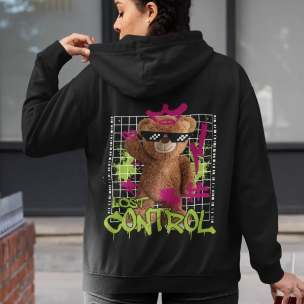 Streetwear Lost Control Bear Hoodie