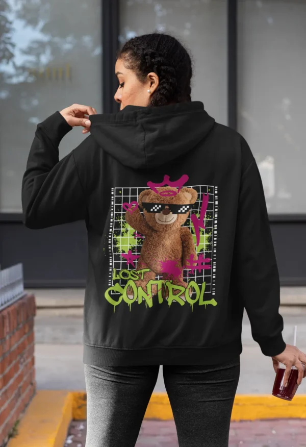 Streetwear Lost Control Bear Hoodie