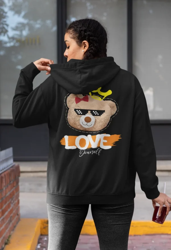 Streetwear Love Yourself Bear Hoodie