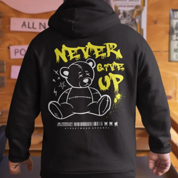 Streetwear Never Give Up 2 Bear Hoodie