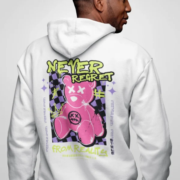 Streetwear Never Regret Bear Hoodie