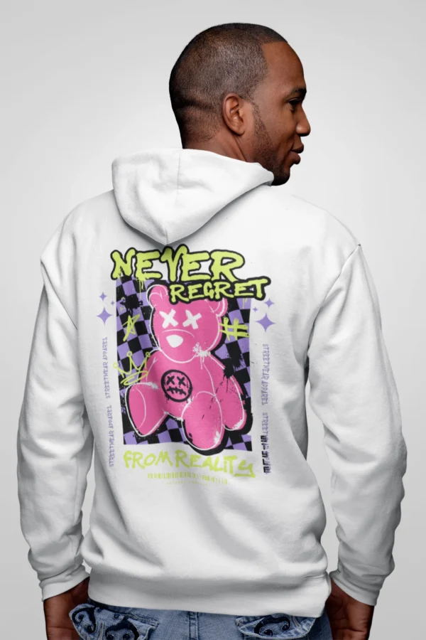 Streetwear Never Regret Bear Hoodie