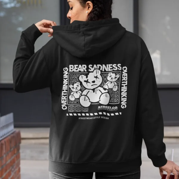 Streetwear Overthinking Bear Hoodie