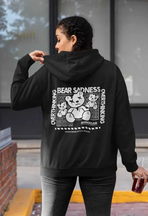 Streetwear Overthinking Bear Hoodie