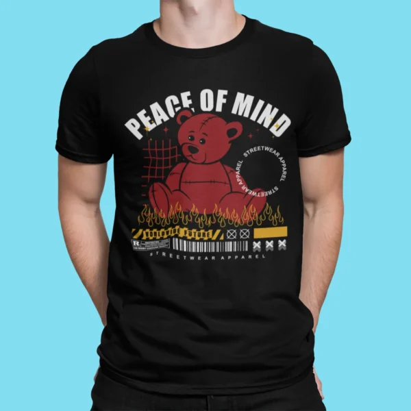 Streetwear Peace Of Mind Bear T-Shirt