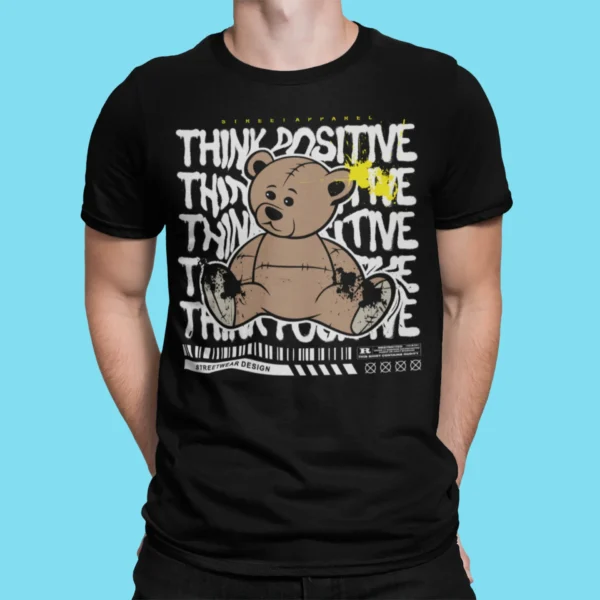 Streetwear Think Positive 2 Bear T-Shirt