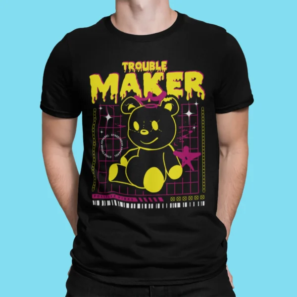 Streetwear Trouble Maker Bear T-Shirt