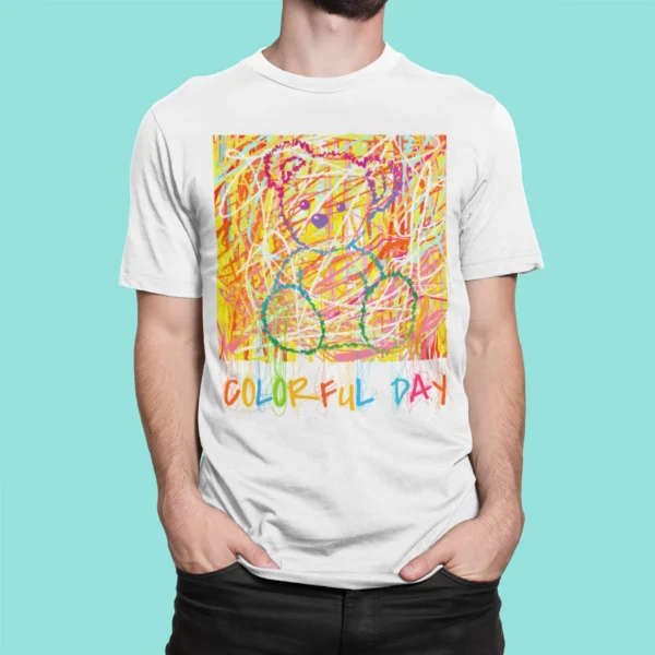 Streetwear Bear Colorful Day T-Shirt