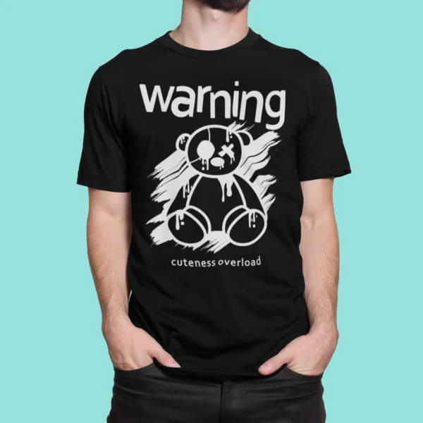 Streetwear Bear Warning Cuteness T-Shirt
