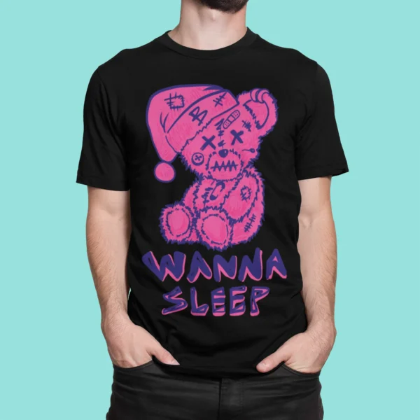 Streetwear Bear Wanna Sleep T-Shirt