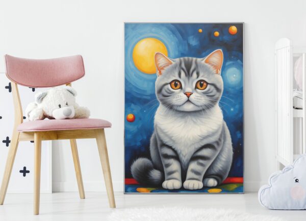 Art Print Grey Cat (35 Cm*48 Cm)