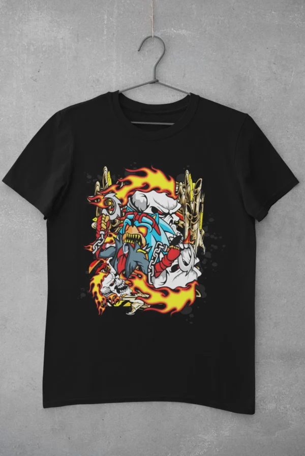Graffiti Skull On Fire 2 T-Shirt Graffiti Skull On Fire 2 T-Shirt
