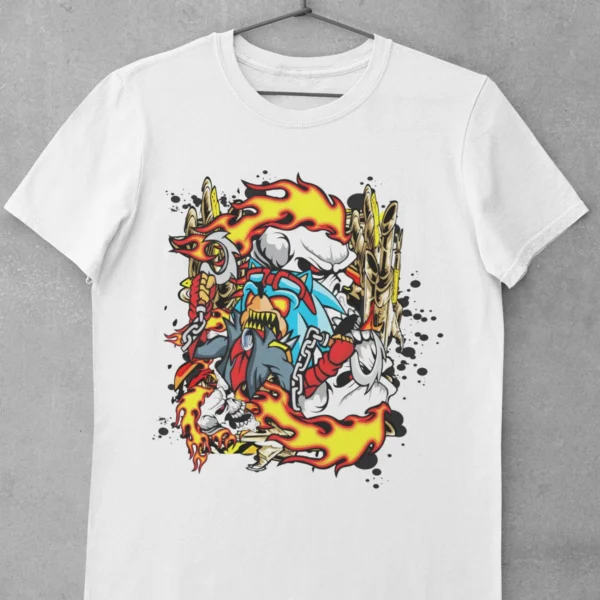 Graffiti Skull On Fire 2 T-Shirt