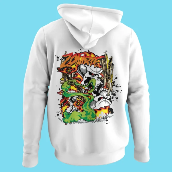 Graffiti Skull On Fire 3 Hoodie